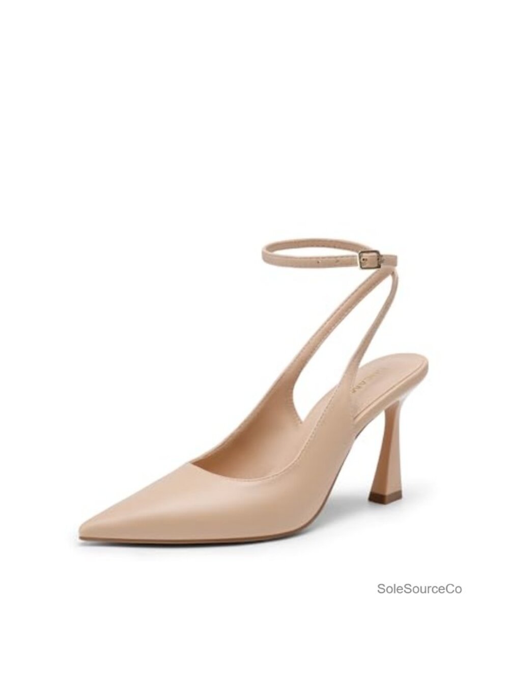 Slingback Block Heel Pumps with Adjustable Ankle Strap Dressy Work Heels